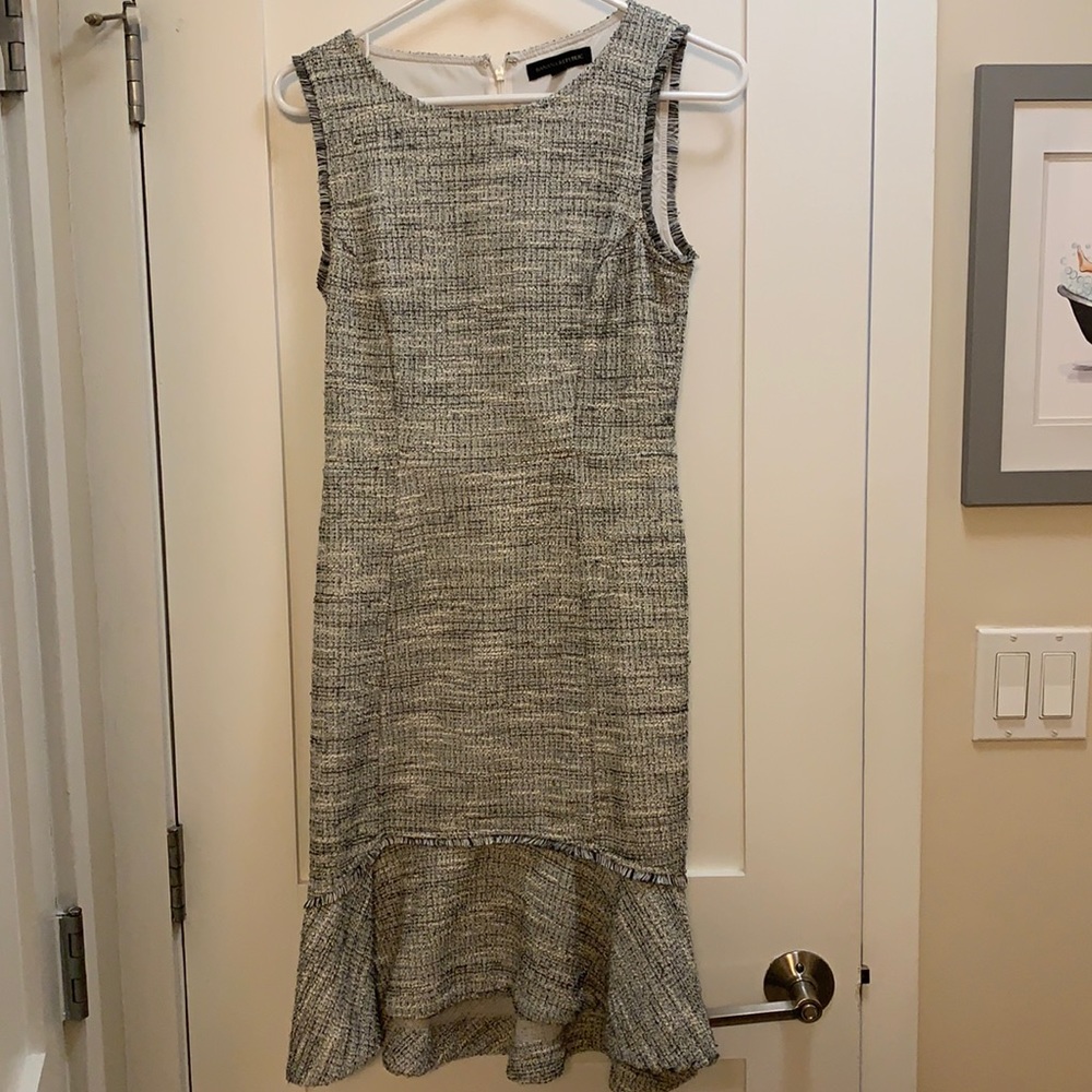 Banana Republic black/white/gray tweed-style dress